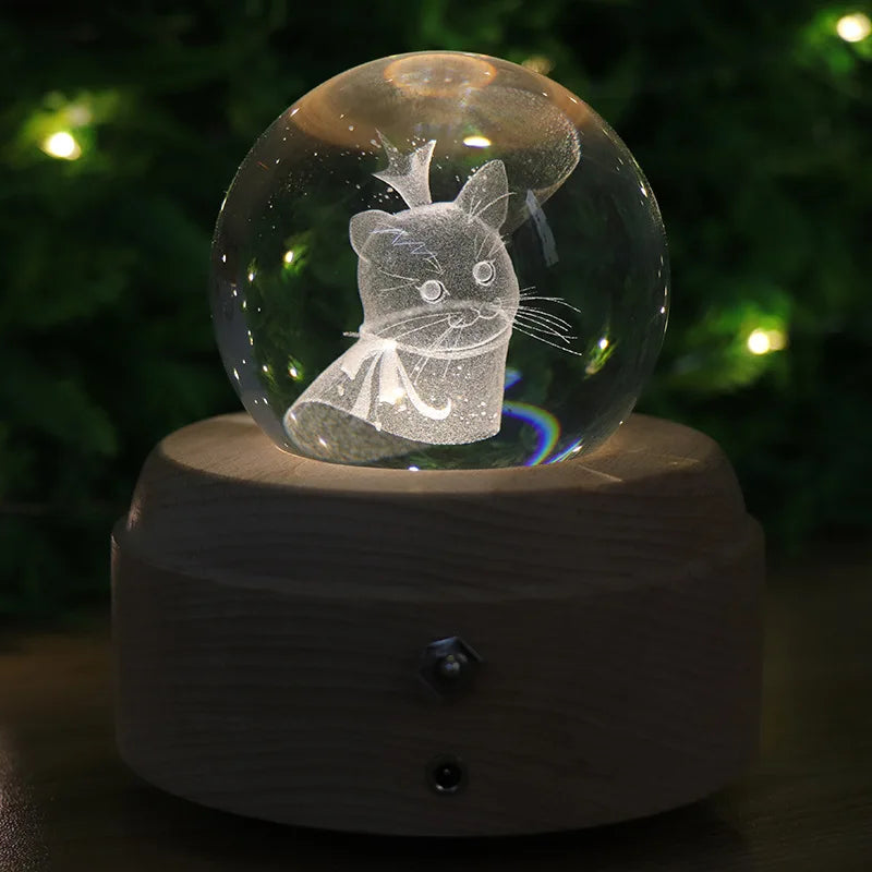 Crystal Music Box Rotating Light