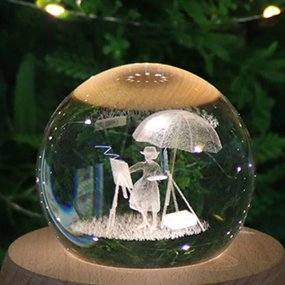 Crystal Music Box Rotating Light