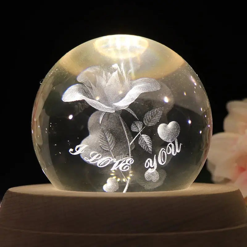 Crystal Music Box Rotating Light