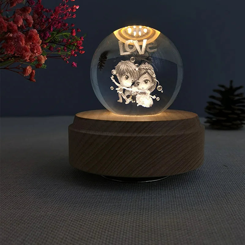 Crystal Music Box Rotating Light