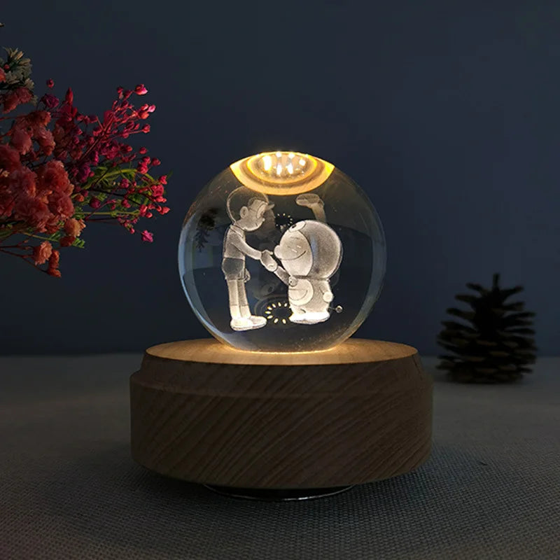 Crystal Music Box Rotating Light