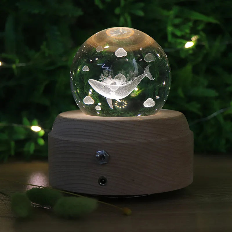 Crystal Music Box Rotating Light