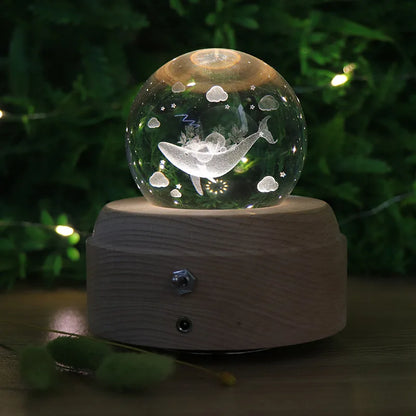 Crystal Music Box Rotating Light