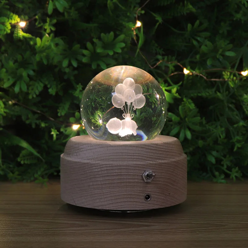 Crystal Music Box Rotating Light