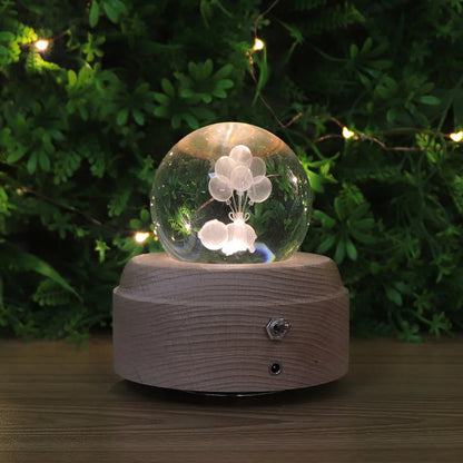 Crystal Music Box Rotating Light