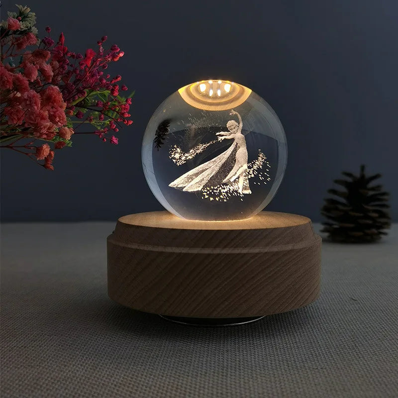 Crystal Music Box Rotating Light