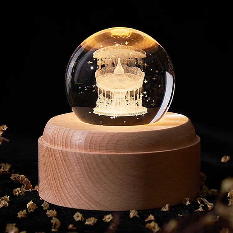 Crystal Music Box Rotating Light