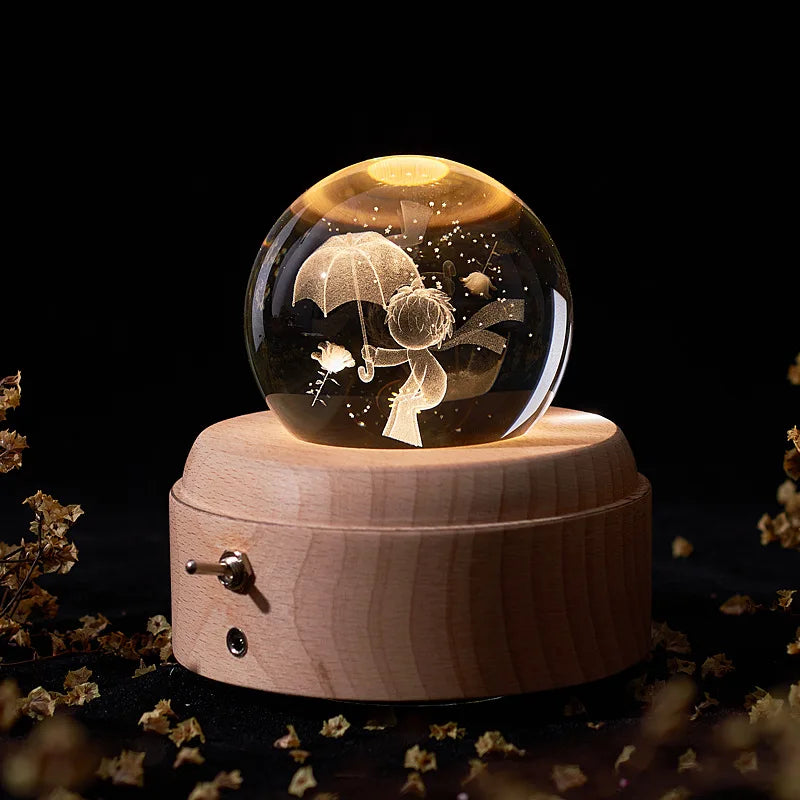 Crystal Music Box Rotating Light