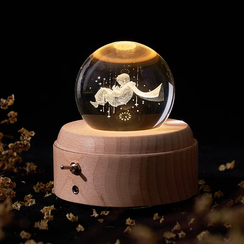 Crystal Music Box Rotating Light