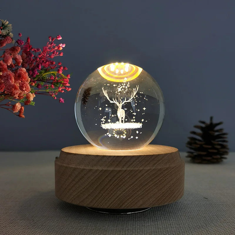 Crystal Music Box Rotating Light