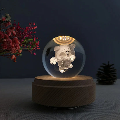 Crystal Music Box Rotating Light