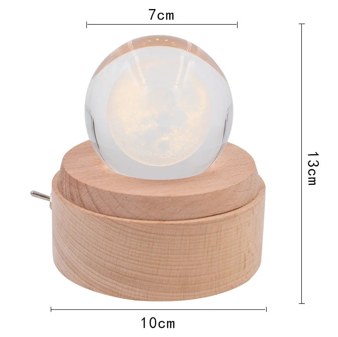 Crystal Music Box Rotating Light