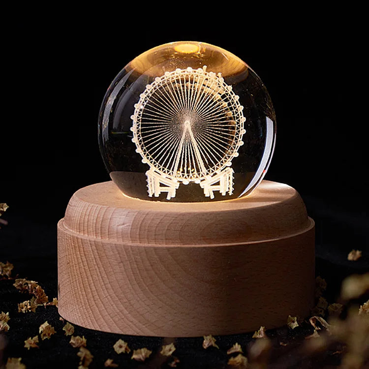 Crystal Music Box Rotating Light