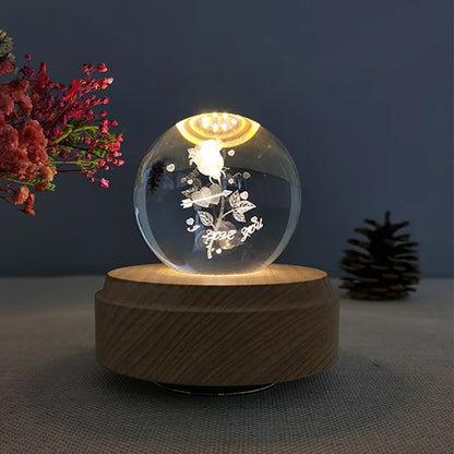 Crystal Music Box Rotating Light