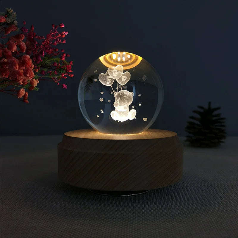 Crystal Music Box Rotating Light