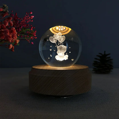 Crystal Music Box Rotating Light