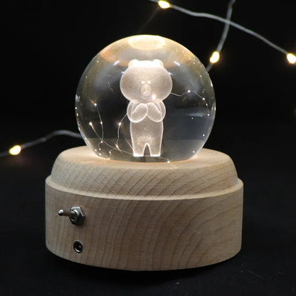 Crystal Music Box Rotating Light