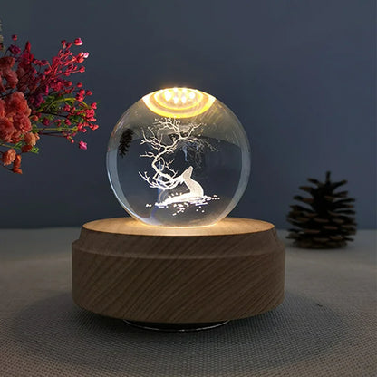 Crystal Music Box Rotating Light